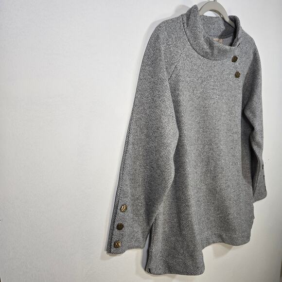 Soft Surroundings NWT Gray And White Herringbone Tunic Sweater. Size XL. - Picture 6 of 8
